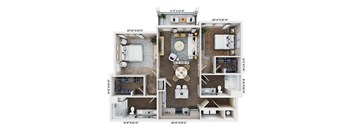 a floor plan of a house with a bedroom and a living room