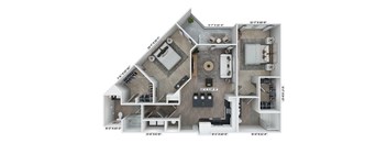 B3 Floor Plan at Livano Norfolk, Norfolk, Virginia