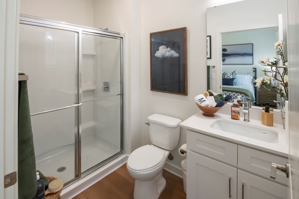 bathroom with walk in shower