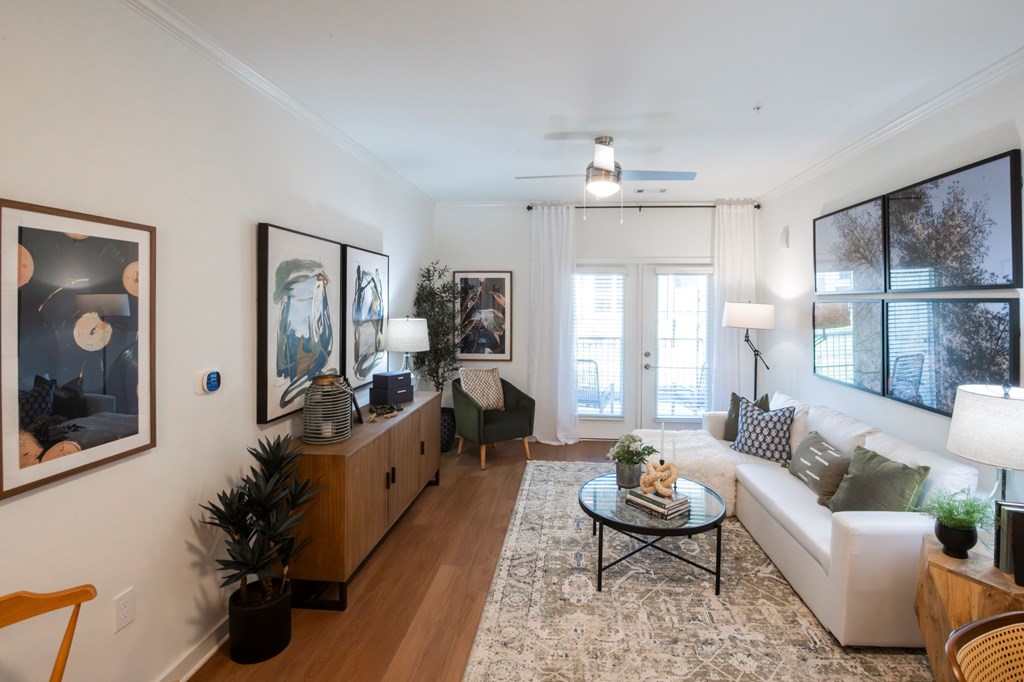 living room with high end furniture