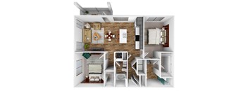Overton Floor Plan  at City Place, Memphis, 38125