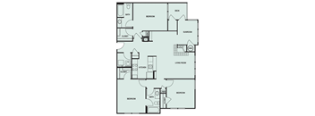Floor plan C2, Trinity which is a three bedroom 2 bathroom and is 1379 square feet at Park Summit in Decatur GA
