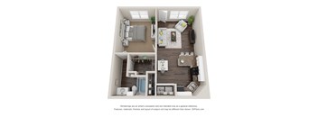 1 Bedroom 1 Bath Floor Plan at Park at Forest Hill, Memphis, TN 38125