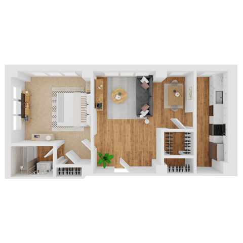 A4 Floor Plan at Parkview Apartments, Tennessee