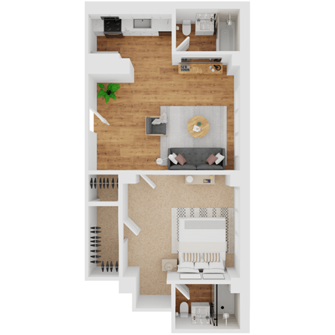 A5 Floor Plan at Parkview Apartments, Tennessee, 38104