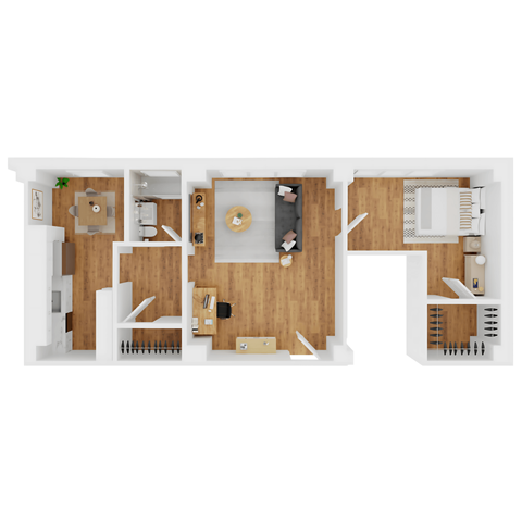 A7 Floor Plan at Parkview Apartments, Tennessee