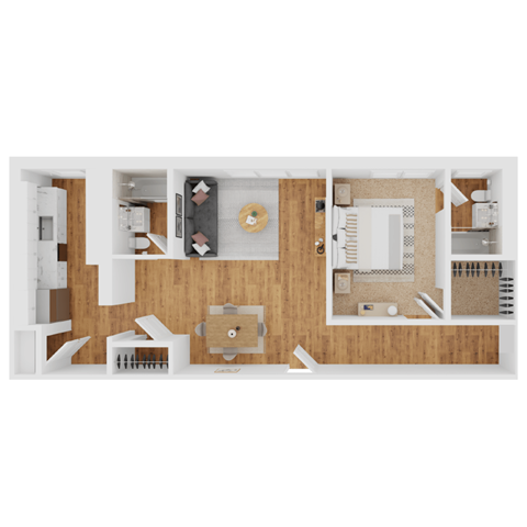 A8 Floor Plan at Parkview Apartments, Tennessee, 38104