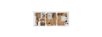 A9 Floor Plan at Parkview Apartments, Memphis Tennessee