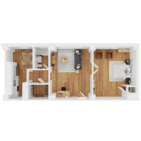 A9 Floor Plan at Parkview Apartments, Memphis Tennessee