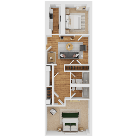 B1 Floor Plan at Parkview Apartments, Memphis, TN 38104