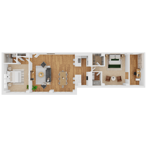 B2 Floor Plan at Parkview Apartments, Memphis