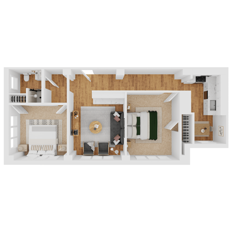 B3 Floor Plan at Parkview Apartments, Memphis, TN