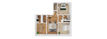 B4 Floor Plan at Parkview Apartments, Memphis Tennessee
