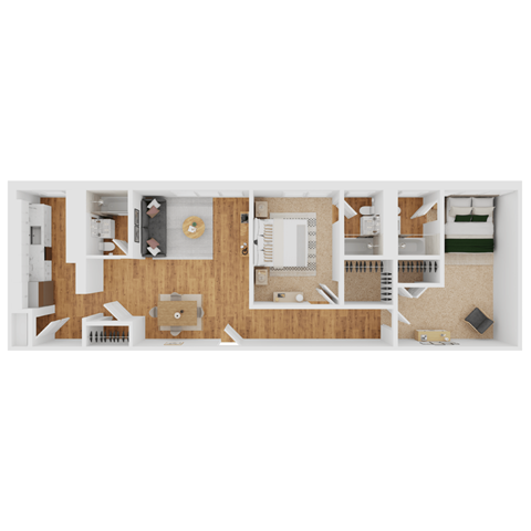 B5 Floor Plan at Parkview Apartments, Memphis, 38104