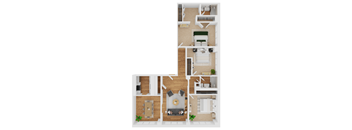 C1 Floor Plan at Parkview Apartments, Memphis Tennessee
