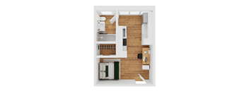 E1 Floor Plan at Parkview Apartments, Memphis, TN 38104
