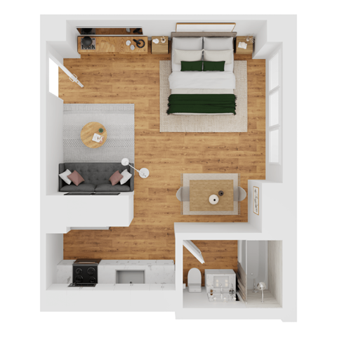 E3 Floor Plan at Parkview Apartments, Memphis, 38104