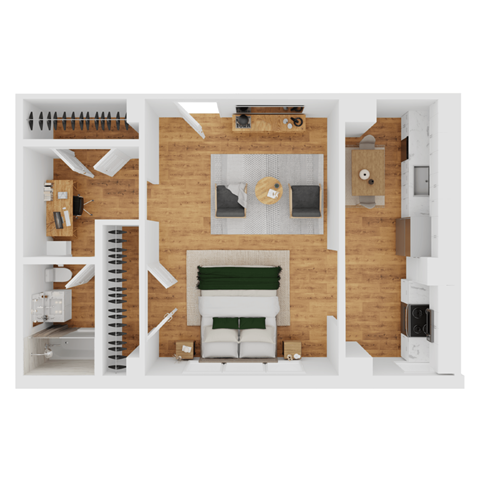S1 Floor Plan at Parkview Apartments, Tennessee