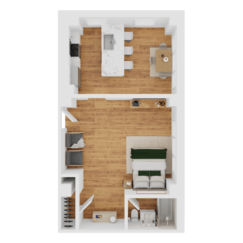S2 Floor Plan at Parkview Apartments, Tennessee, 38104