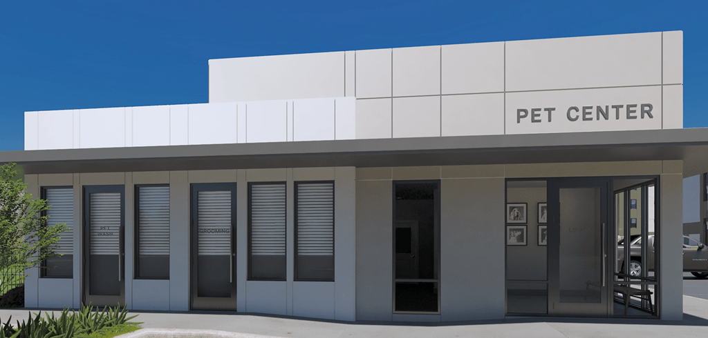 the entrance to the pet center of the new pet center building at Livano Avondale, Arizona, 85323