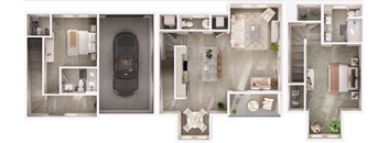 a floor plan of a 3 bedroom apartment