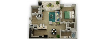 1 bed 1 bath The Pinckney Floor Planat Legends at Chatham Apartments, Savannah