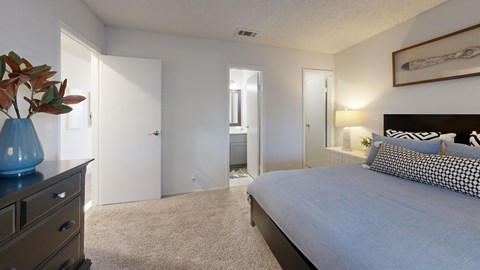 Modern Bedroom at Pointe Royal in Overland Park, KS