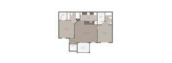 2 Bed 2 Bath Floor Plan at Polos at Hudson Corners Apartments, South Carolina 29650