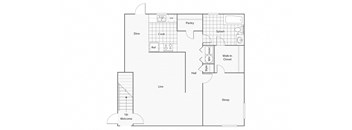 1 bedroom 1 bathroom floor planat Venue at Carrollton, Carrollton, GA, 30117
