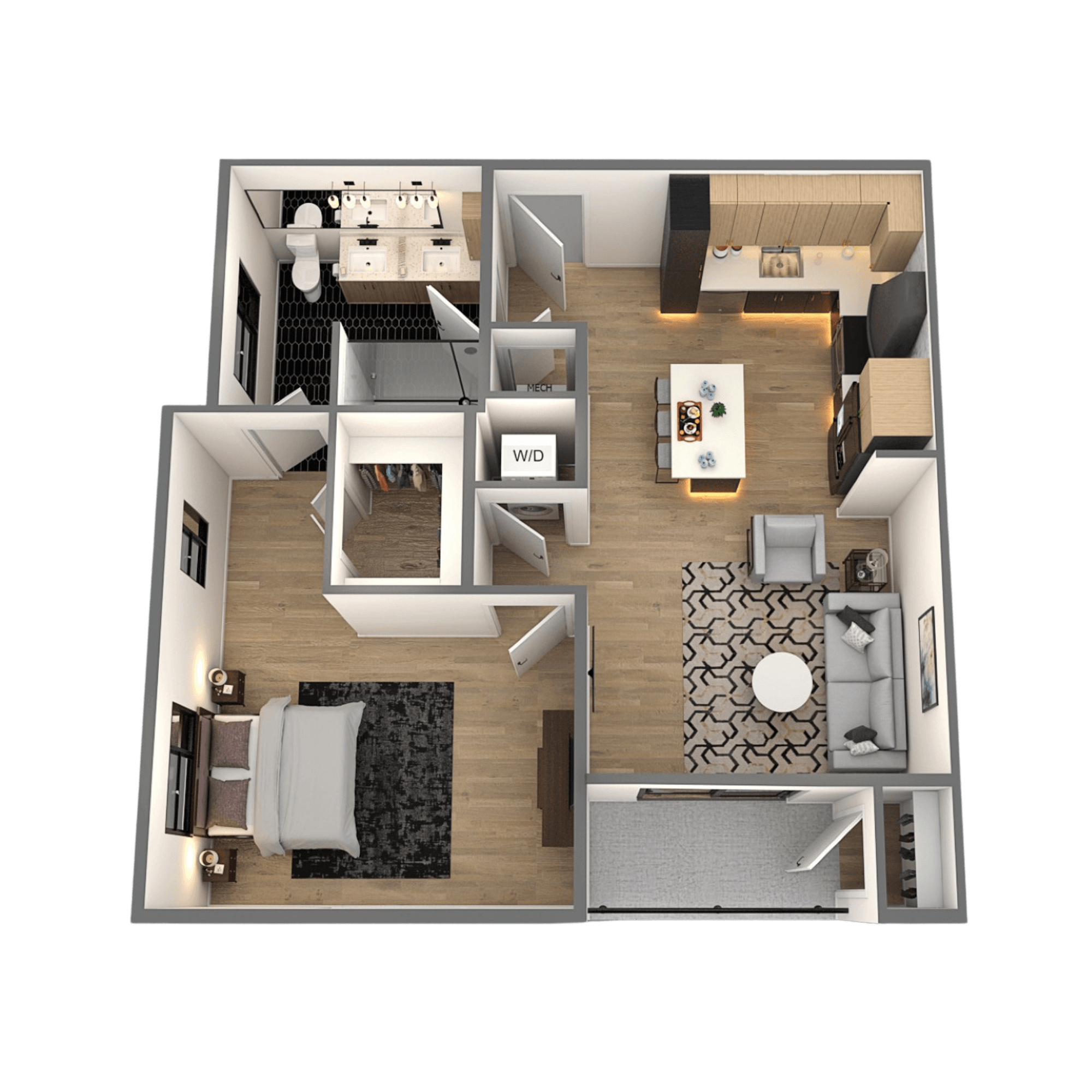 Reservoir Floor Plan at Chelsea Apartments, Missouri