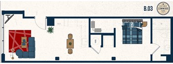 B.03 Floor Plan at Conwood Flats, Memphis