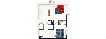 B1.1 Floor Plan at Conwood Flats, Tennessee, 38107