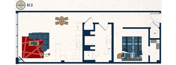 B1.3 Floor Plan at Conwood Flats, Tennessee, 38107