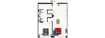 C1.4B Floor Plan at Conwood Flats, Tennessee, 38107