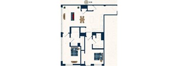 C2.2B Floor Plan at Conwood Flats, Memphis, Tennessee