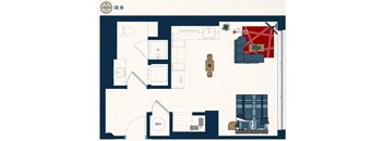 CO.1B Floor Plan at Conwood Flats, Memphis, 38107