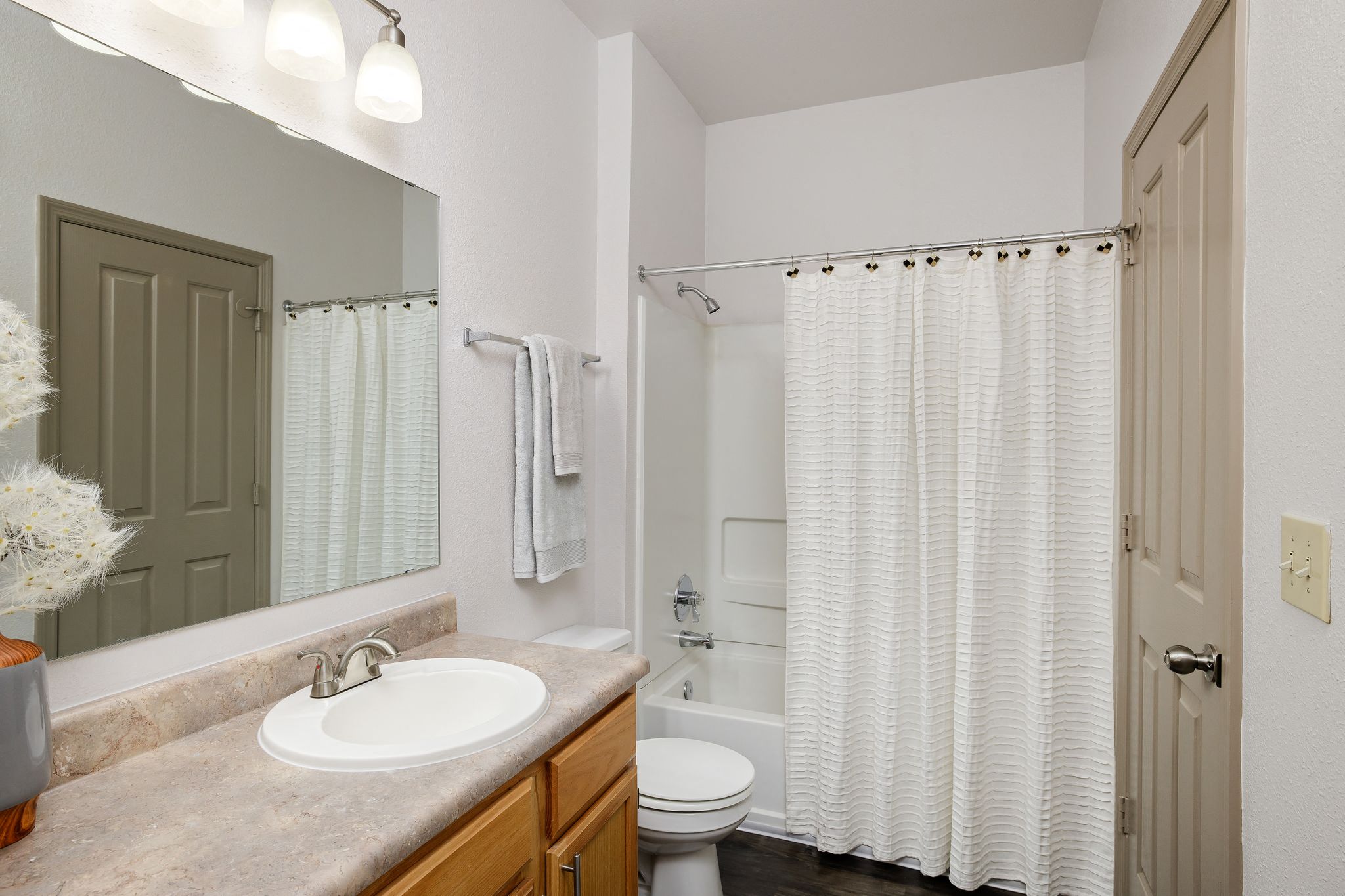 View of bathroom with shower at Sandstone Creek Apartments , Overland Park, KS