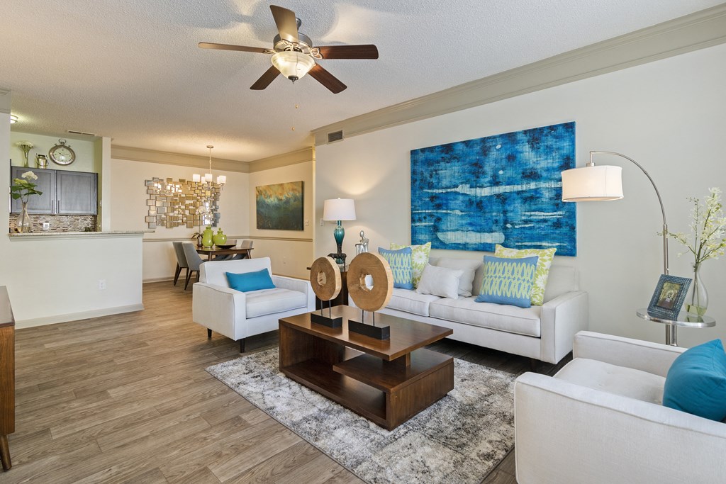 Living Room in Model Apartment located at St. Andrews Apartments in Johns Creek, GA 30022