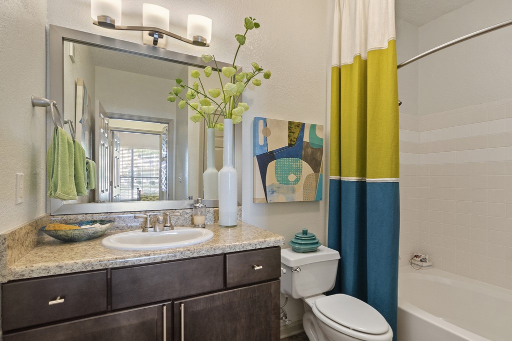 Bathroom in Model Apartment located at St. Andrews Apartments in Johns Creek, GA 30022