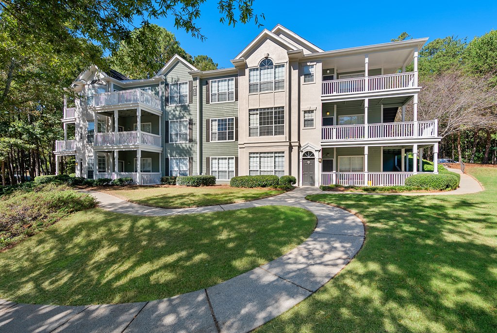 Building exteriors  located at St. Andrews Apartments in Johns Creek, GA 30022