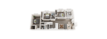 3 Bed 2 Bath Floorplan at Station Heights, Alpharetta 
