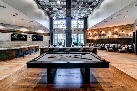Clubhouse With Billiards Table at Station at Old Town, Texas, 75057