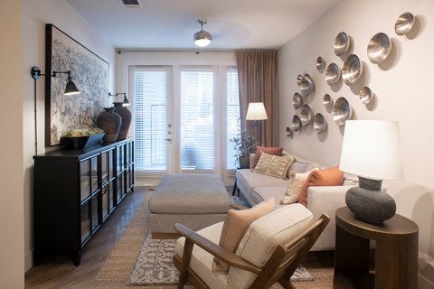 Living Room at Station at Old Town, Lewisville, 75057
