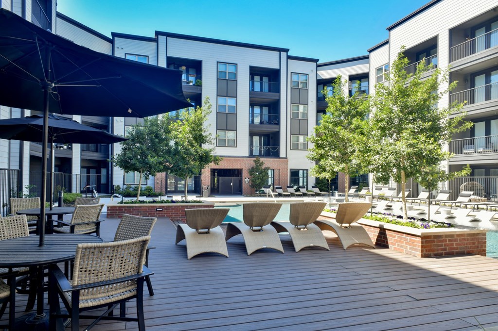 Poolside Patio at Station at Old Town, Lewisville, TX, 75057