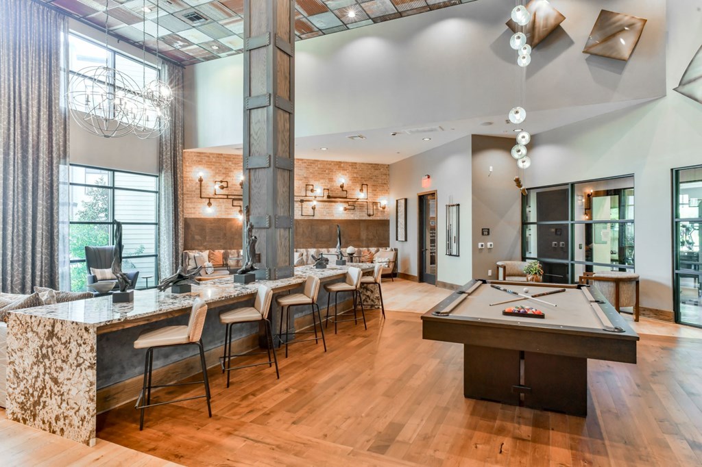 Billiards Table at Station at Old Town, Lewisville, Texas