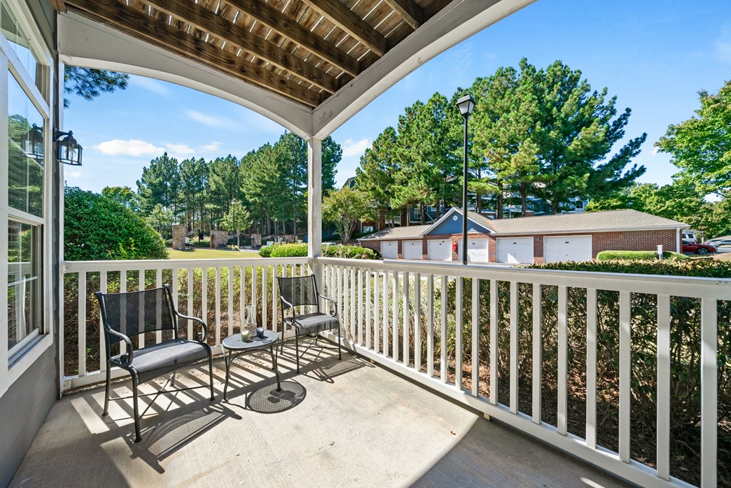 Spacious patio located at Sugarloaf Crossings Apartments in Lawrenceville, GA 30046