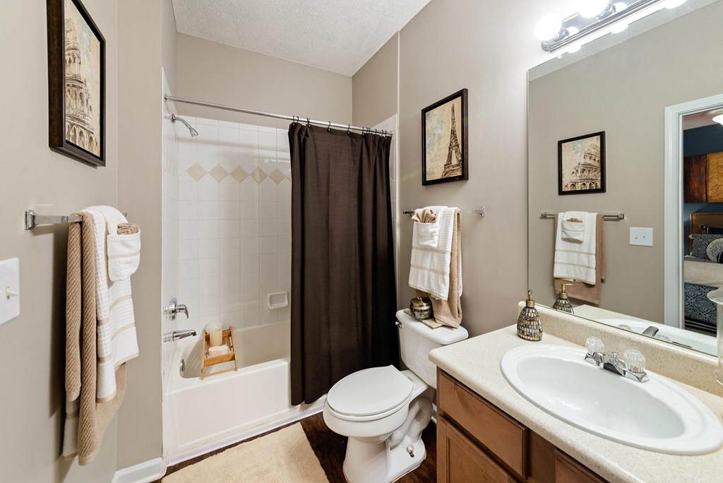 Model Bathroom at Sugarloaf Crossing Apartments, Lawrenceville GA 30046