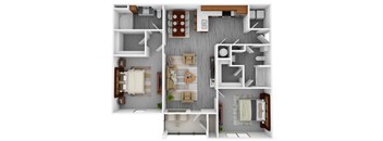 Terrace floorplan at Grand Island Apartments, Memphis, TN