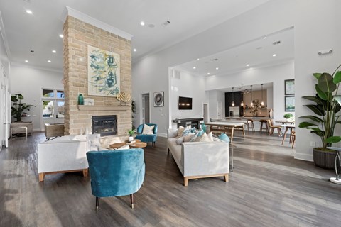Clubroom With Fireplace at The Ambrose, Houston, Texas