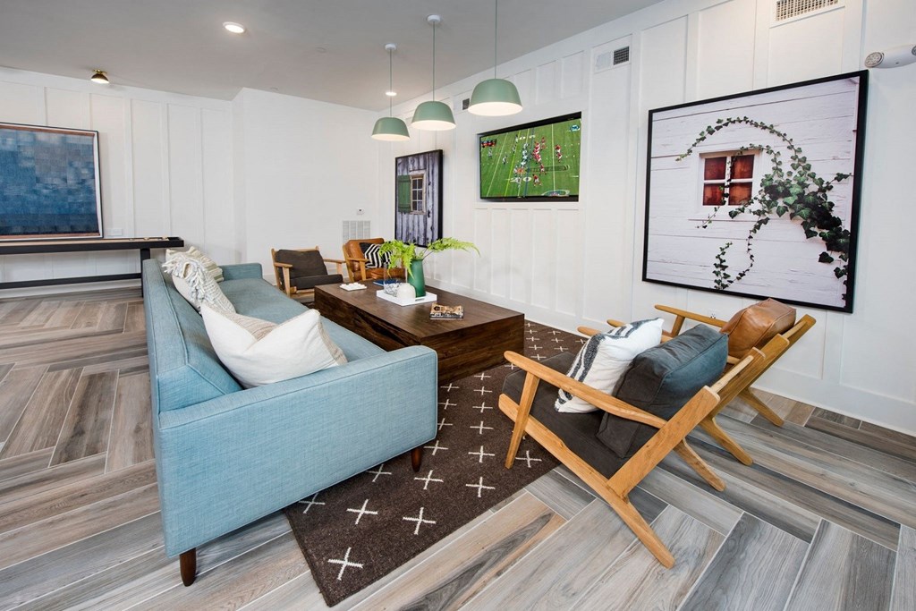 Conversational areas within the clubhouse at The Barrett, Georgia, 30066